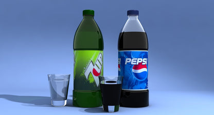 Pepsi And 7Up Bottles