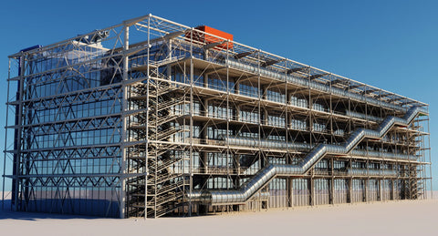Pompidou Center 3D Model - WireCASE