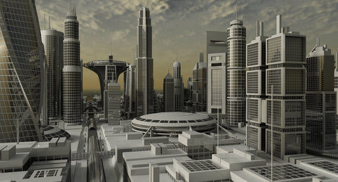 Sci-Fi City 3D Model - WireCASE