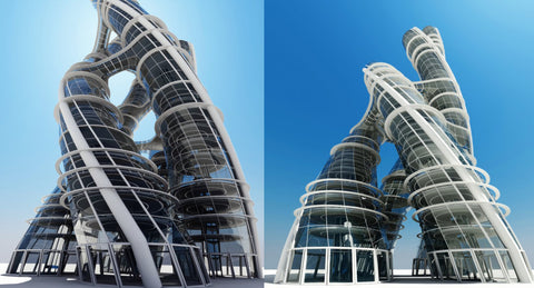 Futuristic Skyscraper 3D Model - WireCASE