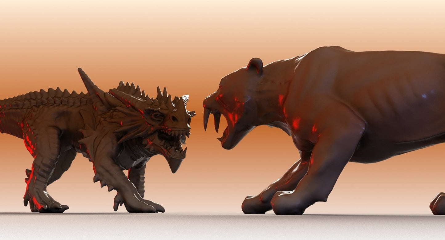 Sabre Tooth And Dragon