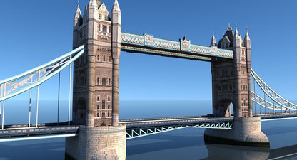 3D Tower Bridge Low Poly - WireCASE