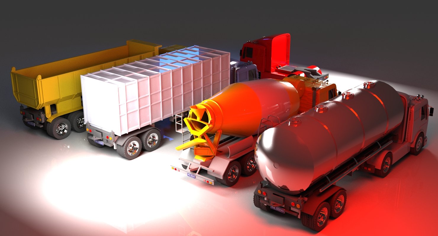 Truck collection 1 3D Model - WireCASE