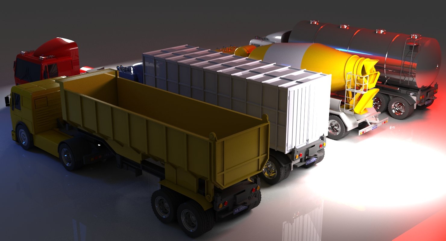 Truck collection 1 3D Model - WireCASE